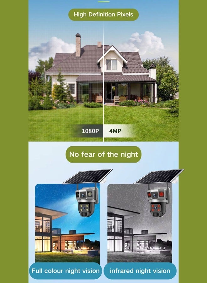 Solar Dual-Lens Wifi Security Camera, Outdoor Wireless 360° Security CCTV Camera with AI Detection for Home - Image 5